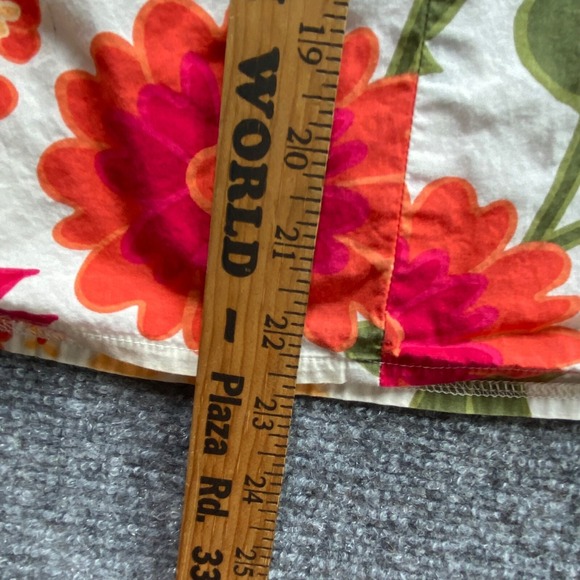 Casual Corner Annex Skirt Women 10 White Floral Preppy Business Office Spring - Picture 7 of 10